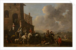 Preparing for the hunt, 1670s by Anonymous