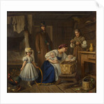 Wet nurse visited her sick child, 1860s by Anonymous