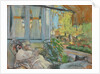 Madame Hessel reading on Cézannes enclosed terrace by Anonymous