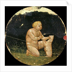 Birth Plate (Desco da Parto) Obverse: Boy playing with a dog by Anonymous
