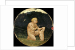 Birth Plate (Desco da Parto) Obverse: Boy playing with a dog by Anonymous