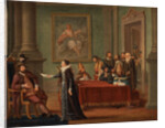 Christina Gyllenstierna with the letter of safe conduct before Christian II by Anonymous