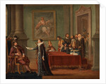 Christina Gyllenstierna with the letter of safe conduct before Christian II by Anonymous