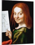 Portrait of a Child with a Drawing by Anonymous
