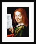 Portrait of a Child with a Drawing by Anonymous