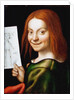 Portrait of a Child with a Drawing by Anonymous