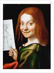 Portrait of a Child with a Drawing by Anonymous