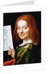 Portrait of a Child with a Drawing by Anonymous