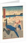 Sumo Wrestler Tossing a Foreigner by Anonymous