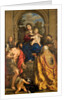 Virgin and child with Saints James, John the Baptist, Pope Stephen I and Francis by Anonymous