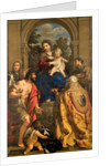 Virgin and child with Saints James, John the Baptist, Pope Stephen I and Francis by Anonymous