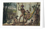 Family of a Camacan Indian Chief Preparing for a Festival. Illustration from Voyage pittoresque et h by Anonymous