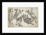 Five flying putti by Anonymous