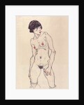 Standing Nude with Stockings by Anonymous