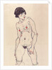 Standing Nude with Stockings by Anonymous