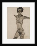 Nude Self-Portrait in Gray with Open Mouth by Anonymous