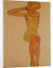 Seated Female Nude with Raised Arm (Gertrude Schiele) by Anonymous