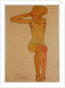 Seated Female Nude with Raised Arm (Gertrude Schiele) by Anonymous