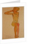 Seated Female Nude with Raised Arm (Gertrude Schiele) by Anonymous