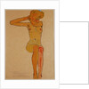 Seated Female Nude with Raised Arm (Gertrude Schiele) by Anonymous