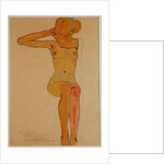 Seated Female Nude with Raised Arm (Gertrude Schiele) by Anonymous