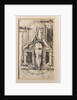 Callipyga. Lady with raised skirts, standing in front of a dressing table with phallic supports by Anonymous