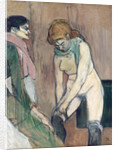 Woman Pulling up her Stockings by Anonymous