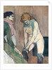 Woman Pulling up her Stockings by Anonymous