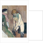 Woman Pulling up her Stockings by Anonymous