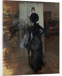 Woman in Black who Watches the Pastel of Signora Emiliana Concha de Ossa by Anonymous