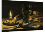 Still Life with a Lighted Candle by Anonymous