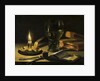 Still Life with a Lighted Candle by Anonymous