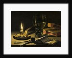 Still Life with a Lighted Candle by Anonymous