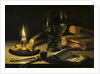 Still Life with a Lighted Candle by Anonymous