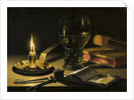 Still Life with a Lighted Candle by Anonymous