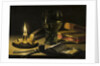 Still Life with a Lighted Candle by Anonymous