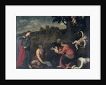 The Holy Family with Saints Jerome, Catherine of Alexandria and angels by Anonymous