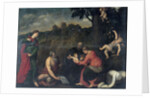 The Holy Family with Saints Jerome, Catherine of Alexandria and angels by Anonymous