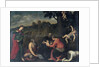 The Holy Family with Saints Jerome, Catherine of Alexandria and angels by Anonymous