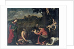 The Holy Family with Saints Jerome, Catherine of Alexandria and angels by Anonymous