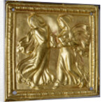 Square plaque with dancers by Anonymous
