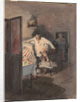 Chichikov at the house of Korobochka. Illustration for the novel Dead Souls by N. Gogol by Anonymous