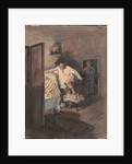 Chichikov at the house of Korobochka. Illustration for the novel Dead Souls by N. Gogol by Anonymous