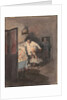Chichikov at the house of Korobochka. Illustration for the novel Dead Souls by N. Gogol by Anonymous