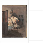 Chichikov at the house of Korobochka. Illustration for the novel Dead Souls by N. Gogol by Anonymous