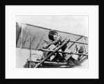 Hélène Dutrieu at the controls of her plane, c.1911 by Anonymous