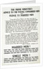 Recruitment Poster The Prime Minister's Advise to the Young Unmarried Men and Pledge to Married Men by Anonymous