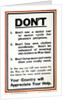 WW1 Poster appealing to the public to support the war effort by being frugal, 1917 by Anonymous