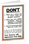 WW1 Poster appealing to the public to support the war effort by being frugal, 1917 by Anonymous