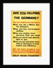 WW1 Poster appealing to the public to support the war effort by being frugal, 1917 by Anonymous